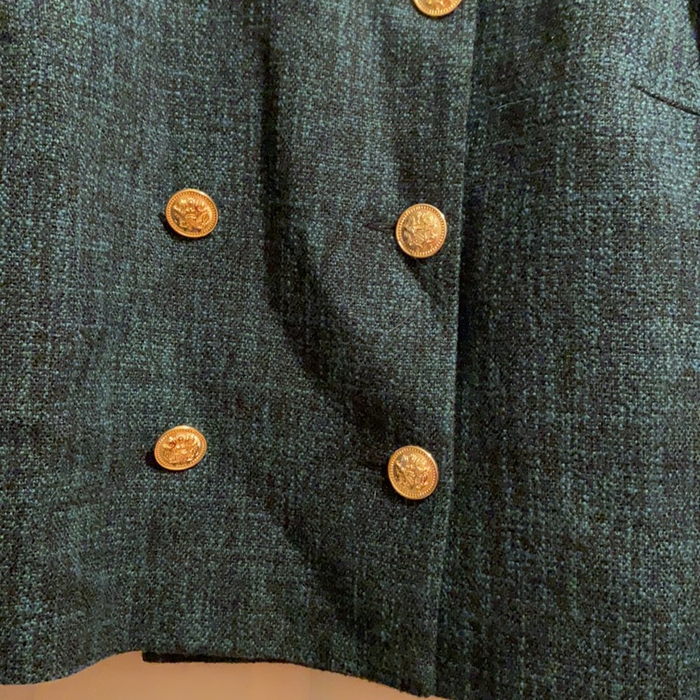Classic Double-Breasted Blazer in Dark Green - Picture 3 of 10